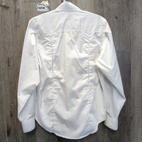 LS Show Shirt *vgc, No Collar, residue, mnr pills, stains, older, seam puckers
