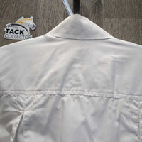 LS Show Shirt *vgc, No Collar, residue, mnr pills, stains, older, seam puckers
