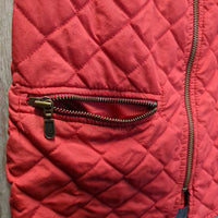 Quilt Vest, zip *gc, older, puckers, rubs, pills
