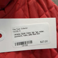 Quilt Vest, zip *gc, older, puckers, rubs, pills
