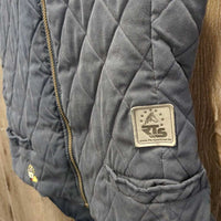 Quilt Vest, zip *gc, older, puckers, rubs, pills, faded, loose lining
