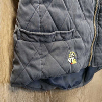 Quilt Vest, zip *gc, older, puckers, rubs, pills, faded, loose lining

