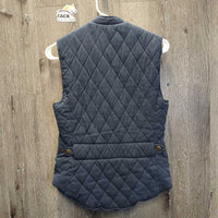 Quilt Vest, zip *gc, older, puckers, rubs, pills, faded, loose lining
