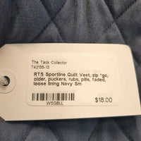 Quilt Vest, zip *gc, older, puckers, rubs, pills, faded, loose lining
