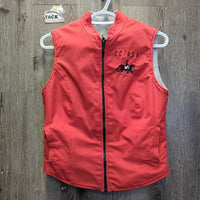 Fleece Lined Soft Shell Vest, zip "CC/ADA" *gc/fair, rubs, puckered, pills, cllumpy, torn pocket, unstitched
