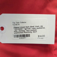 Fleece Lined Soft Shell Vest, zip "CC/ADA" *gc/fair, rubs, puckered, pills, cllumpy, torn pocket, unstitched
