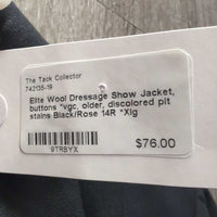 Wool Dressage Show Jacket, buttons *vgc, older, discolored pit stains
