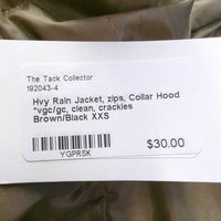 Hvy Rain Jacket, zips, Collar Hood *vgc/gc, clean, crackles
