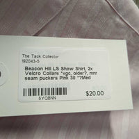 LS Show Shirt, 2x Velcro Collars *vgc, older?, mnr seam puckers
