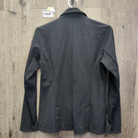 Technical Show Jacket, microsuede collar, zipper *vgc, clean, cut tags, mnr dirt?stain, creases, seam puckers, pit stains

