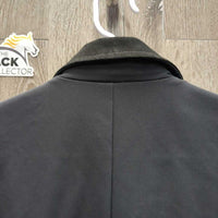 Technical Show Jacket, microsuede collar, zipper *vgc, clean, cut tags, mnr dirt?stain, creases, seam puckers, pit stains
