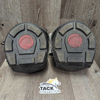 2 Hoof Boots, box (fits 1), tags, x2 replacement velcro *vgc/gc, older, clean, rubs, frays, scrapes, mnr edge tears, dirt
