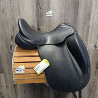17.5" XW *7.5" Sankey Jacinda Monoflap Monoflap Dressage Saddle, Black Fleece Lined Sankey Cover
