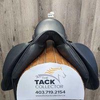 17.5" XW *7.5" Sankey Jacinda Monoflap Monoflap Dressage Saddle, Black Fleece Lined Sankey Cover
