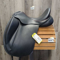 17.5" XW *7.5" Sankey Jacinda Monoflap Monoflap Dressage Saddle, Black Fleece Lined Sankey Cover
