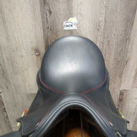 17.5" XW *7.5" Sankey Jacinda Monoflap Monoflap Dressage Saddle, Black Fleece Lined Sankey Cover
