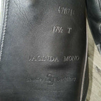 17.5" XW *7.5" Sankey Jacinda Monoflap Monoflap Dressage Saddle, Black Fleece Lined Sankey Cover
