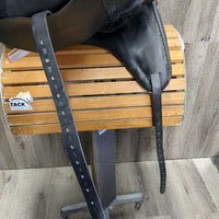 17.5" XW *7.5" Sankey Jacinda Monoflap Monoflap Dressage Saddle, Black Fleece Lined Sankey Cover

