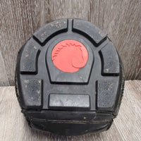 1 Hoof Boot, box *vgc, clean, mnr dirt, residue, snags, scuffs, frays, stiff repair, rubbed & torn inner heel
