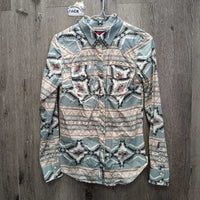 LS Western Shirt, Snaps *vgc, puckers, crinkles
