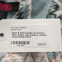 LS Western Shirt, Snaps *vgc, puckers, crinkles
