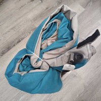 Hvy Winter Blanket, detach neck *gc, dirty, mnr wpf, faded, rubs, pills, frays, stains & snags, stretched els
