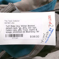 Hvy Winter Blanket, detach neck *gc, dirty, mnr wpf, faded, rubs, pills, frays, stains & snags, stretched els
