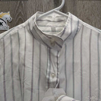 SS Show Shirt, 2 velcro collars *gc, older, fuzzy, pilly, seam puckers, collar stains, puckers, dingy?
