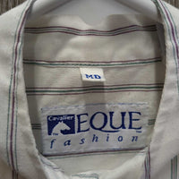 SS Show Shirt, 2 velcro collars *gc, older, fuzzy, pilly, seam puckers, collar stains, puckers, dingy?
