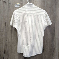 SS Show Shirt, 2 velcro collars *gc, older, fuzzy, pilly, seam puckers, collar stains, puckers, dingy?

