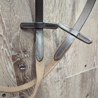 Raised Padded Monocrown Sidepull English Bridle, Cotton Web Reins *like new, v.mnr creases
