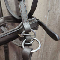 Raised Padded Monocrown Sidepull English Bridle, Cotton Web Reins *like new, v.mnr creases
