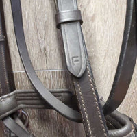 Raised Padded Monocrown Sidepull English Bridle, Cotton Web Reins *like new, v.mnr creases
