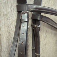 Raised Padded Monocrown Sidepull English Bridle, Cotton Web Reins *like new, v.mnr creases

