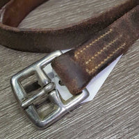 1 ONLY soft Stirrup Leather *gc/fair, older, rubs, scraped edges, xhole, dent
