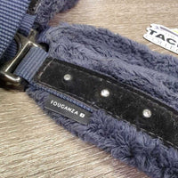 Fleece Lined Nylon Halter, adj, snap, bling, braided nylon lead rope *vgc, mnr dirt, hair, clumping
