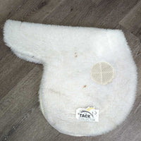 Fitted Fleece Hunter Saddle Pad, non-slip *gc, older?, clean, clumpy, stains, mnr hair, rubs, dingy, grip tear
