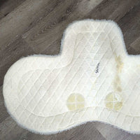 Fitted Fleece Hunter Saddle Pad, non-slip *gc, older?, clean, clumpy, stains, mnr hair, rubs, dingy, grip tear
