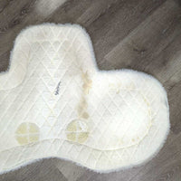 Fitted Fleece Hunter Saddle Pad, non-slip *gc, older?, clean, clumpy, stains, mnr hair, rubs, dingy, grip tear
