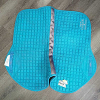 Shaped Quilt Jumper Saddle Pad *gc, stained, pilly, shrunk/puckered, rubs, mnr dirt, hair
