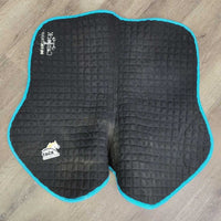 Shaped Quilt Jumper Saddle Pad *gc, stained, pilly, shrunk/puckered, rubs, mnr dirt, hair
