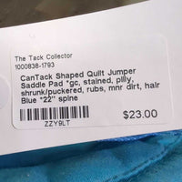 Shaped Quilt Jumper Saddle Pad *gc, stained, pilly, shrunk/puckered, rubs, mnr dirt, hair
