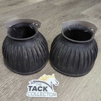 Pr Pull On Ribbed Rubber Bell Boots *gc, clean, mnr dirt, residue, cuts/tears, rubs
