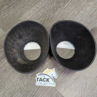 Pr Pull On Ribbed Rubber Bell Boots *gc, clean, mnr dirt, residue, cuts/tears, rubs
