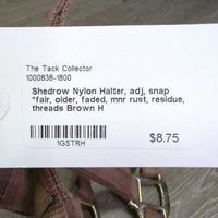 Nylon Halter, adj, snap *fair, older, faded, mnr rust, residue, threads
