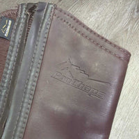 Pr Lthr&Els Half Chaps *gc, dirt, residue, rubbed
