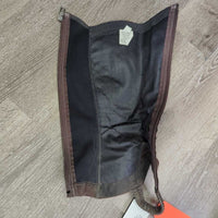 Pr Lthr&Els Half Chaps *gc, dirt, residue, rubbed
