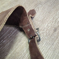 Suede Full Chaps *gc/fair, dirty, dry, stiff, rubs, stains, film, faded, stretched knees
