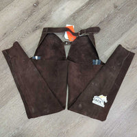 Suede Full Chaps *xc/like new, mnr dust, rubs & stains
