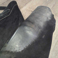 Suede Full Chaps *gc, faded, stains, rubs, cut tag, v.rubbed, dry, stiff
